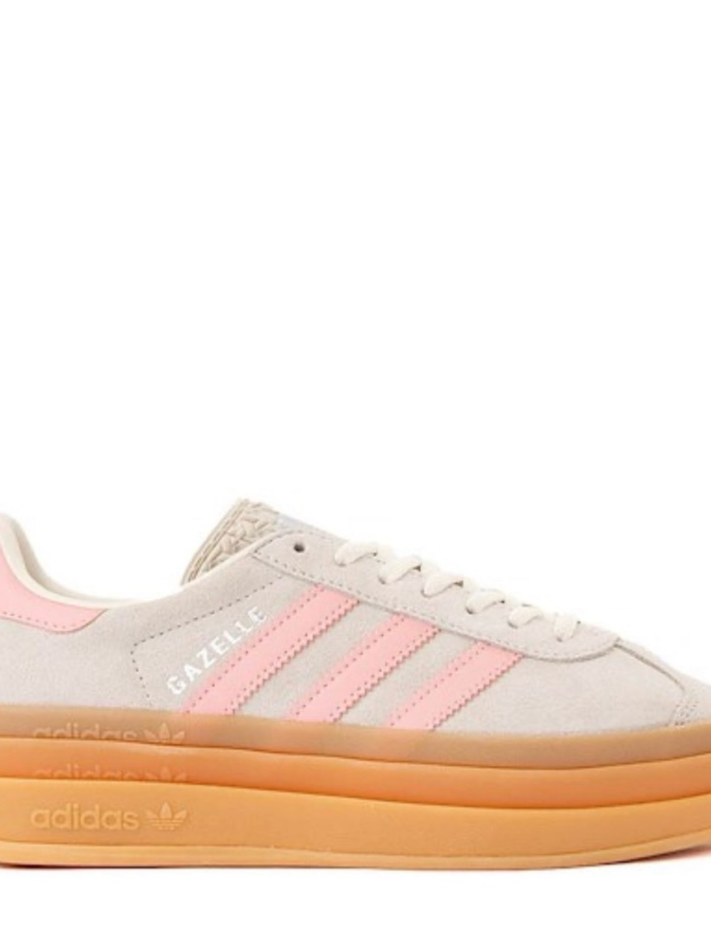 adidas Gazelle Platform Sneakers in Pink & Cream with Gum Sole
